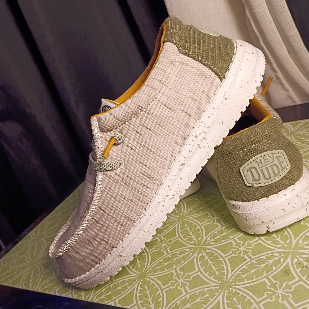 Hey Dude Kids Casual Shoes - Cream and Green